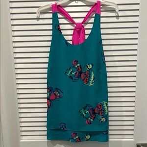 Lilly Pulitzer Teal and Pink Tank Top